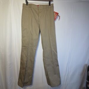 Dickies Girl Khaki Work Pants Women's‎ 5 Straight Leg Uniform School NWT